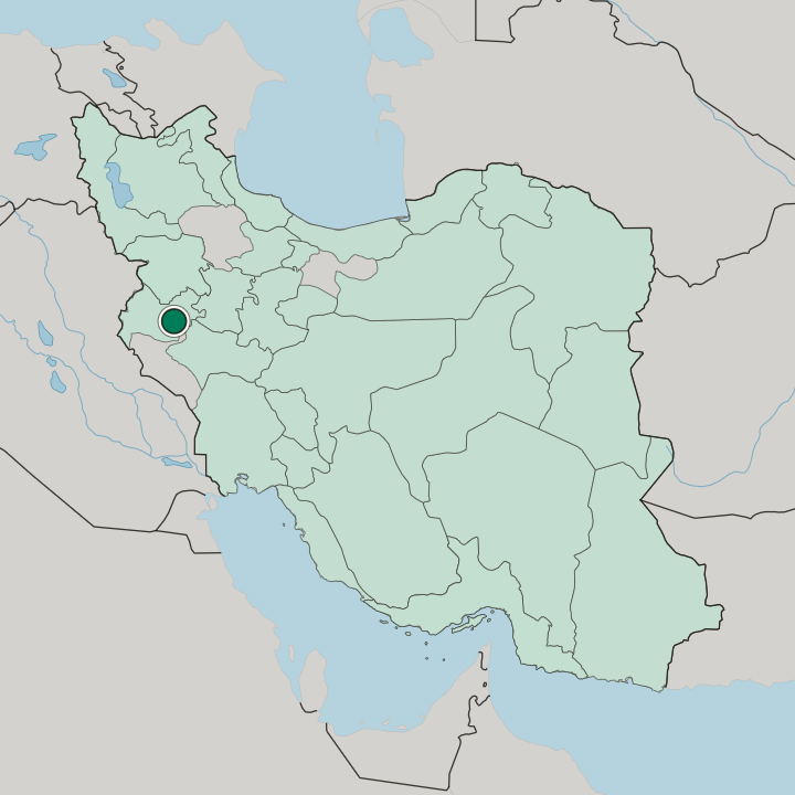 Map showing Kermanshah — In Iran