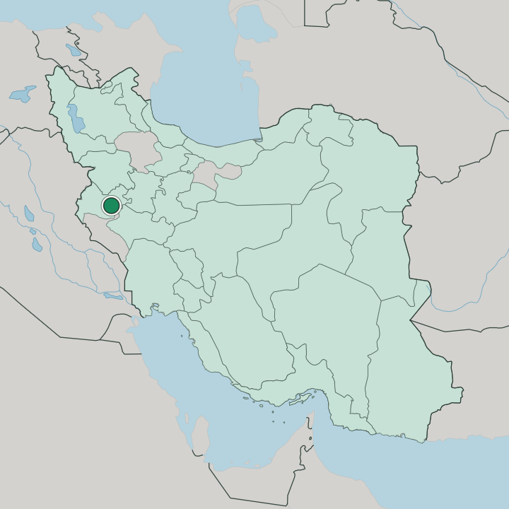 Map showing Kermanshah — In Iran