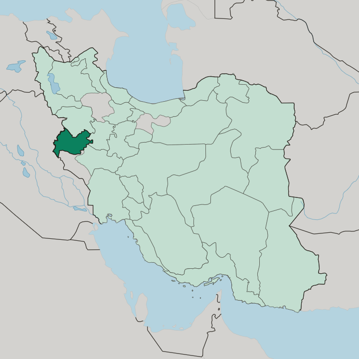 Map showing Kermanshah Province — In Iran