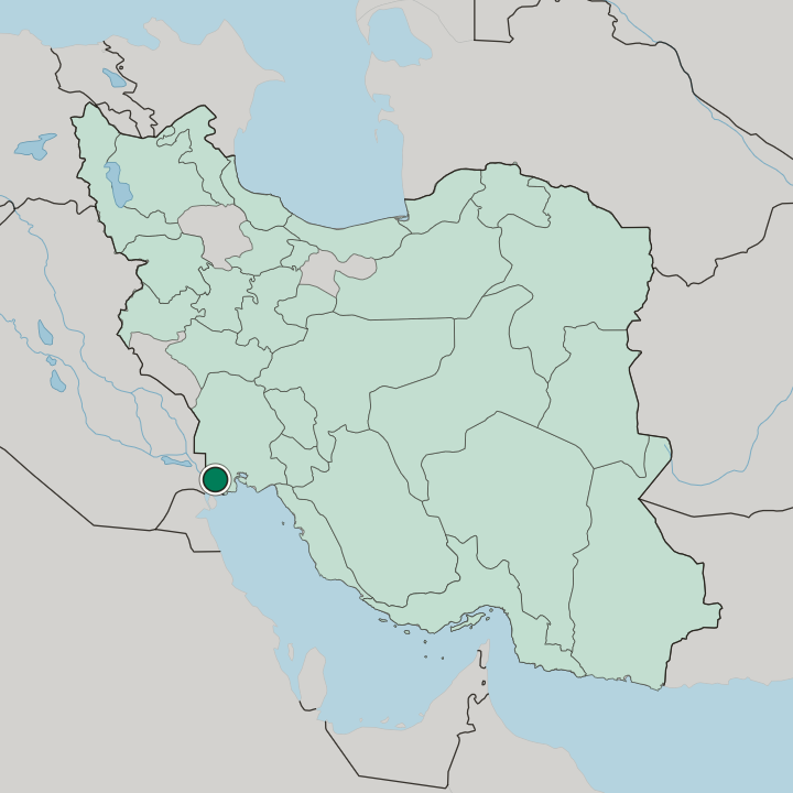 Map showing Abadan — In Iran
