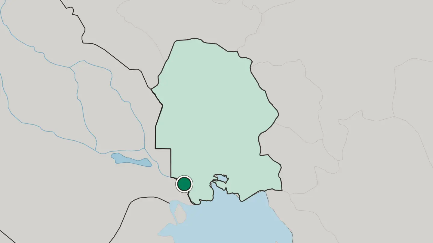 Map of Abadan in Iran