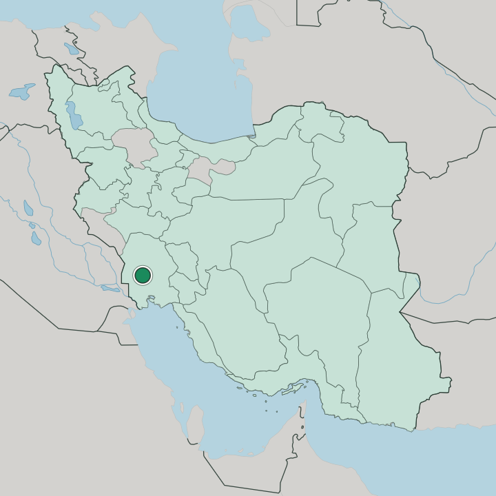 Map showing Ahvaz — In Iran