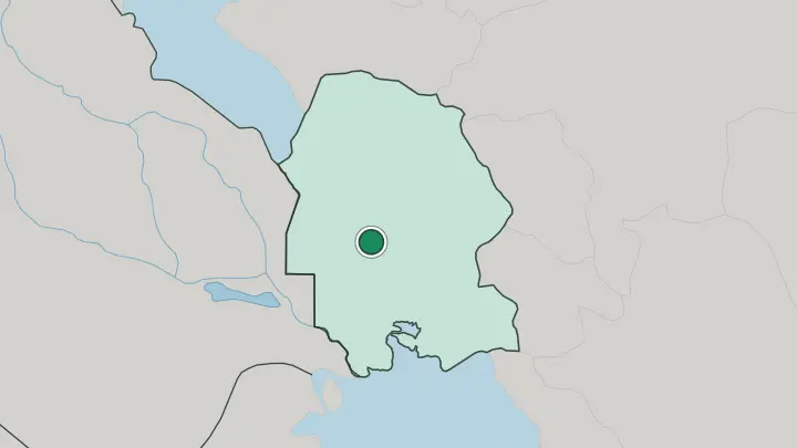 Map of Ahvaz in Iran