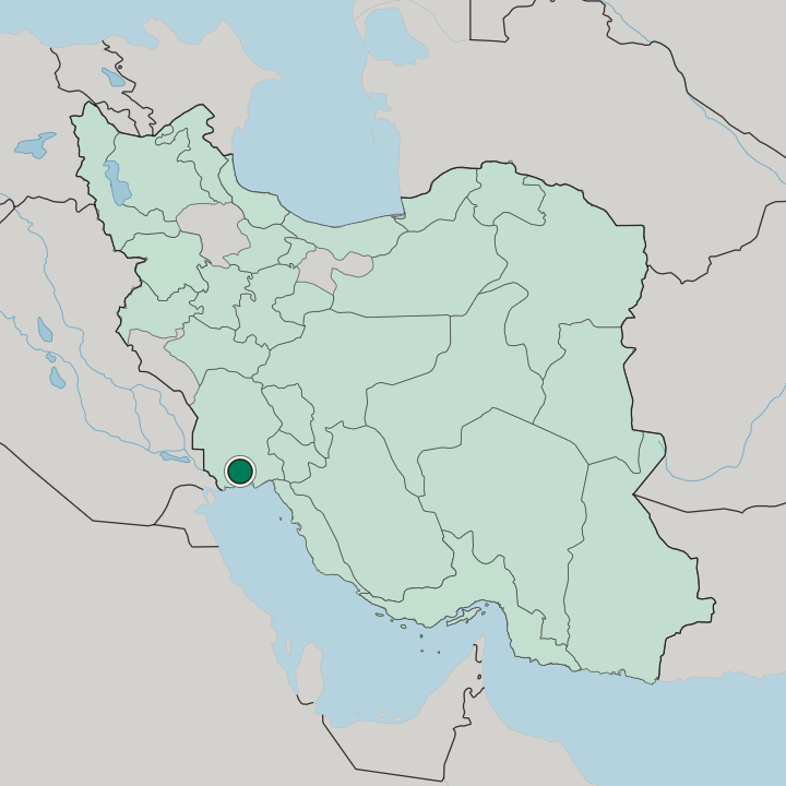 Map showing Bandar-e Emam Khomeyni — In Iran
