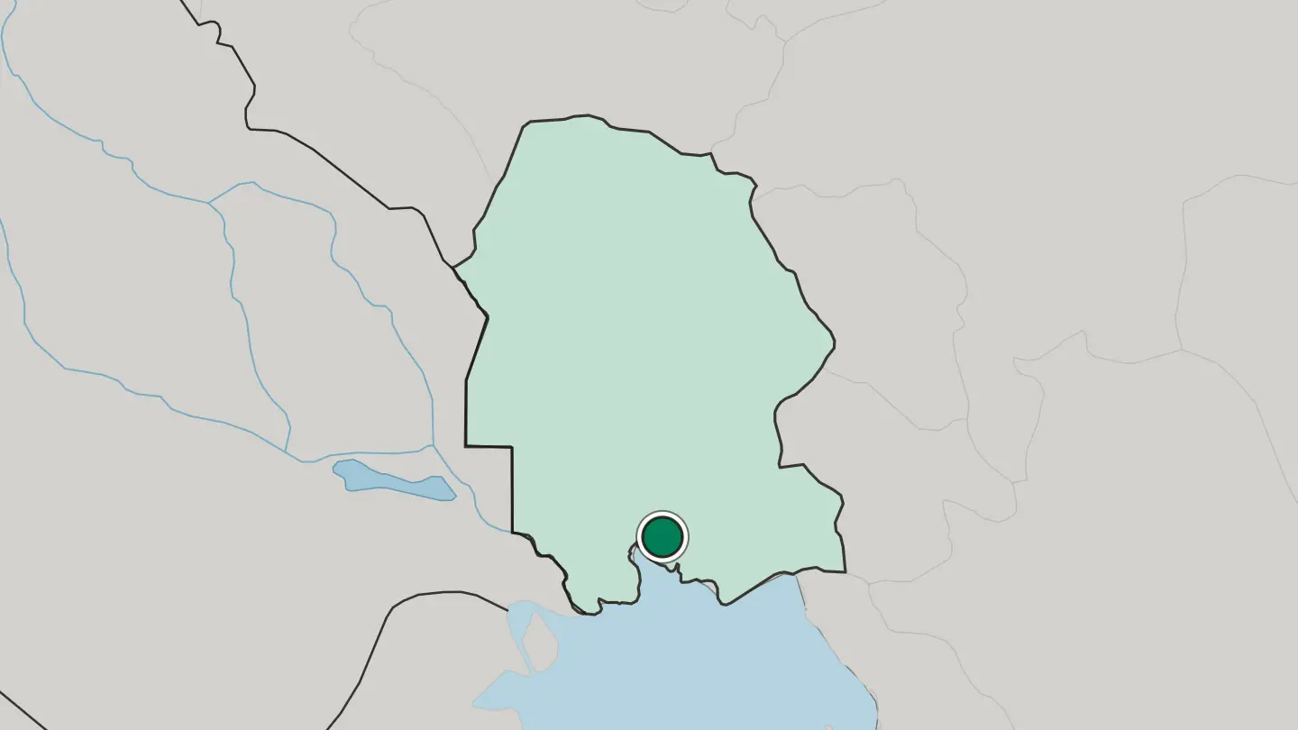 Map of Bandar-e Emam Khomeyni in Iran
