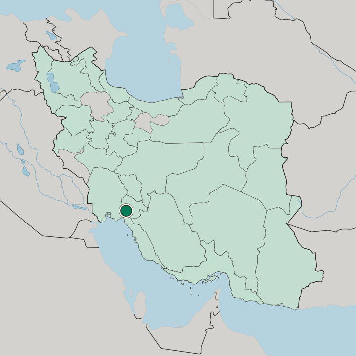 Map showing Behbahān — In Iran