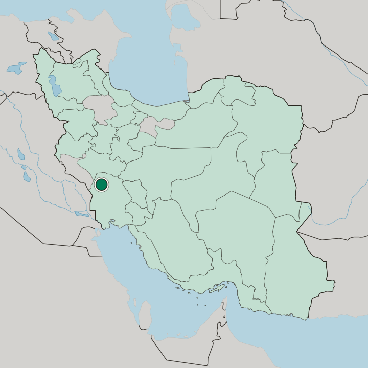 Map showing Dezful — In Iran