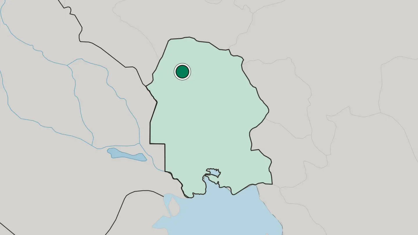 Map of Dezful in Iran