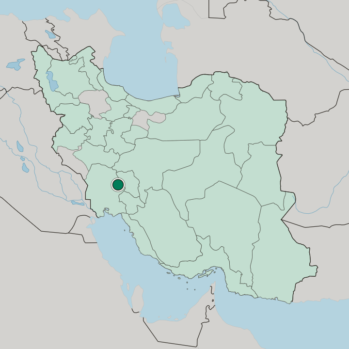 Map showing Īz̄eh — In Iran