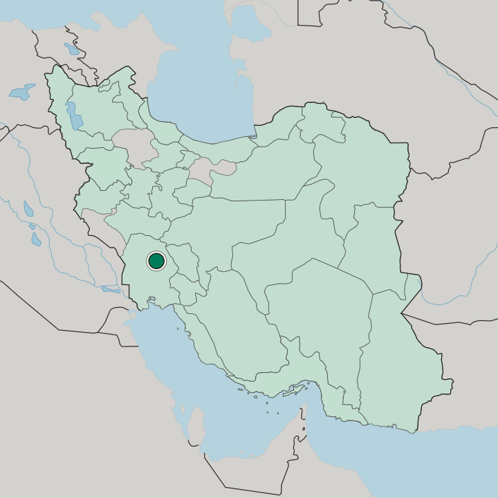 Map showing Masjed Soleymān — In Iran