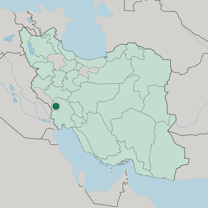 Map showing Shūsh — In Iran