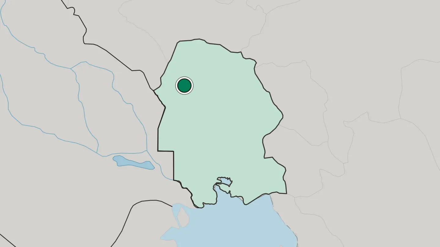 Map of Shūsh in Iran