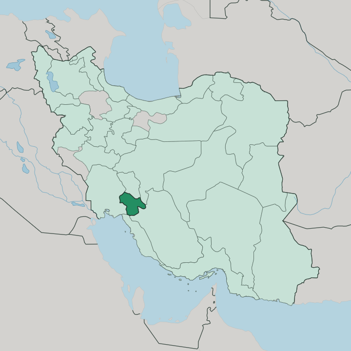 Map showing Kohgiluyeh and Boyer-Ahmad Province — In Iran