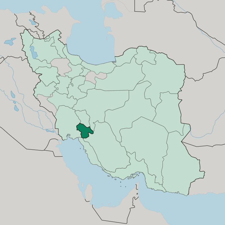 Map showing Kohgiluyeh and Boyer-Ahmad Province — In Iran