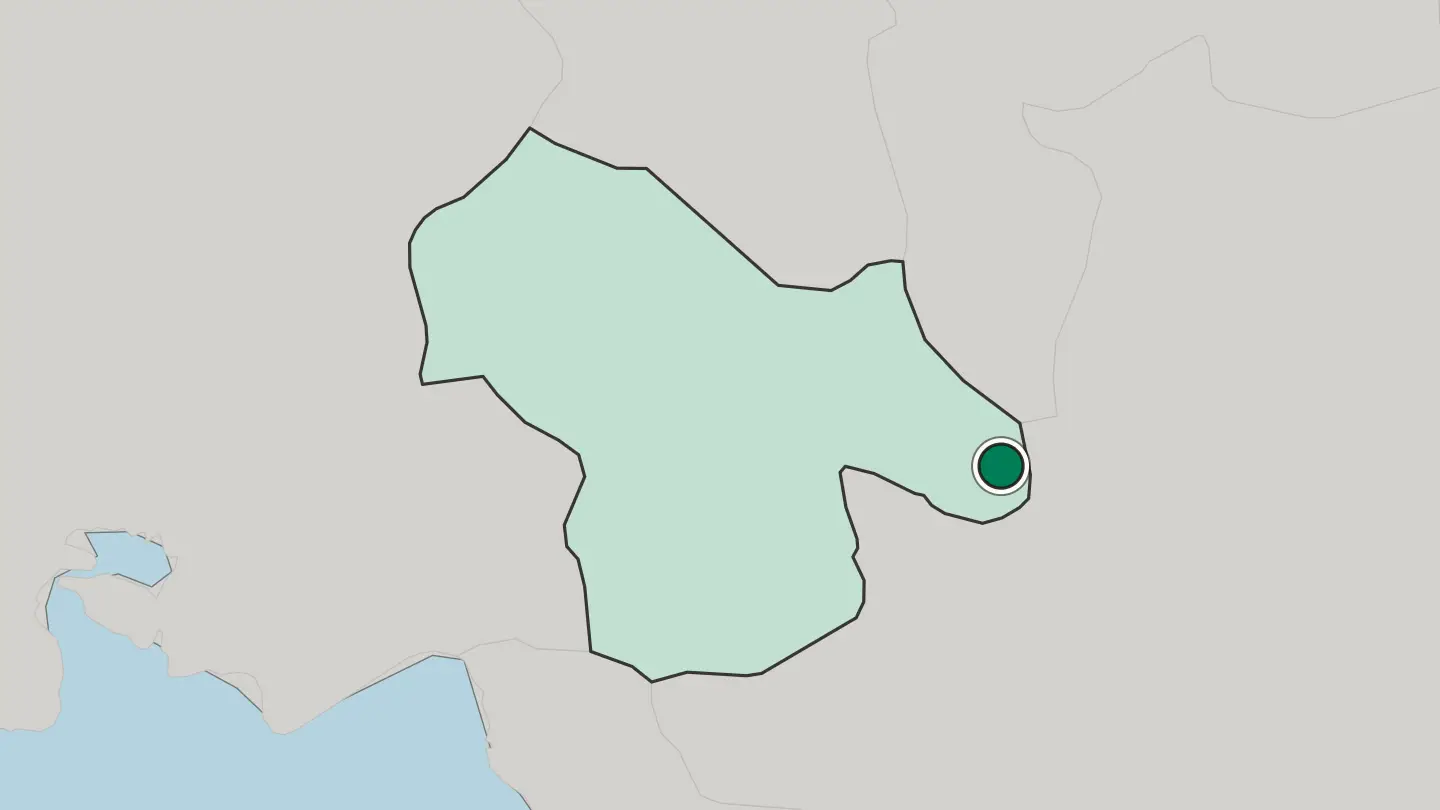 Map of Yasuj in Iran