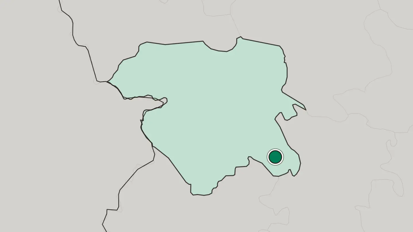 Map of Qorveh in Iran
