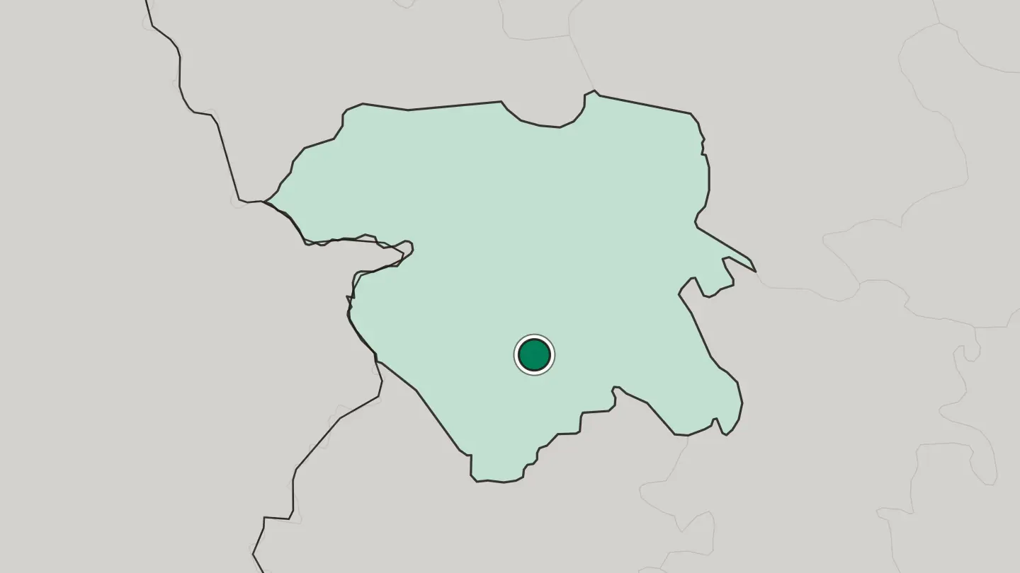Map of Sanandaj in Iran