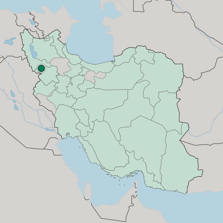 Map showing Saqqez — In Iran