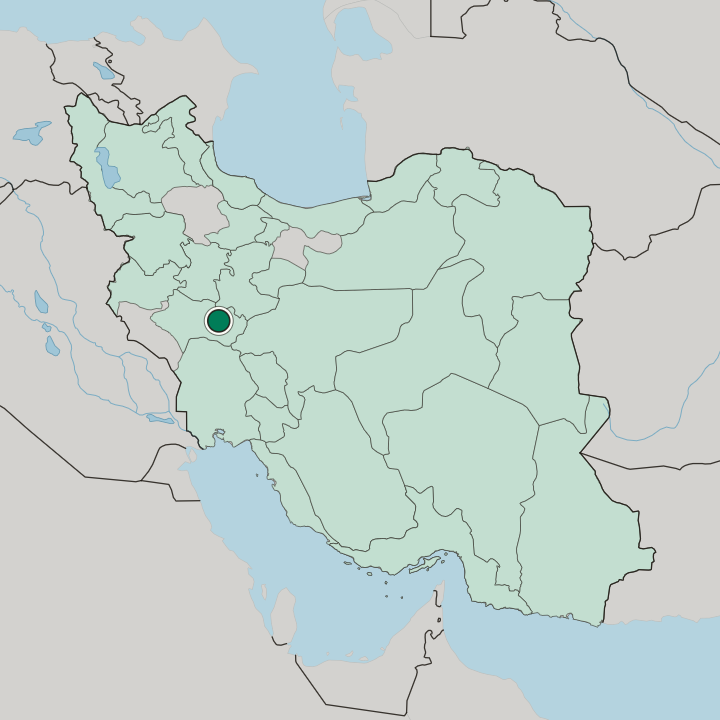 Map showing Dorūd — In Iran