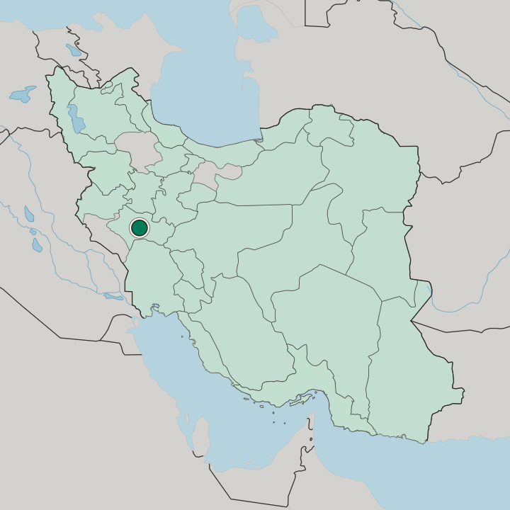 Map showing Khorramabad — In Iran