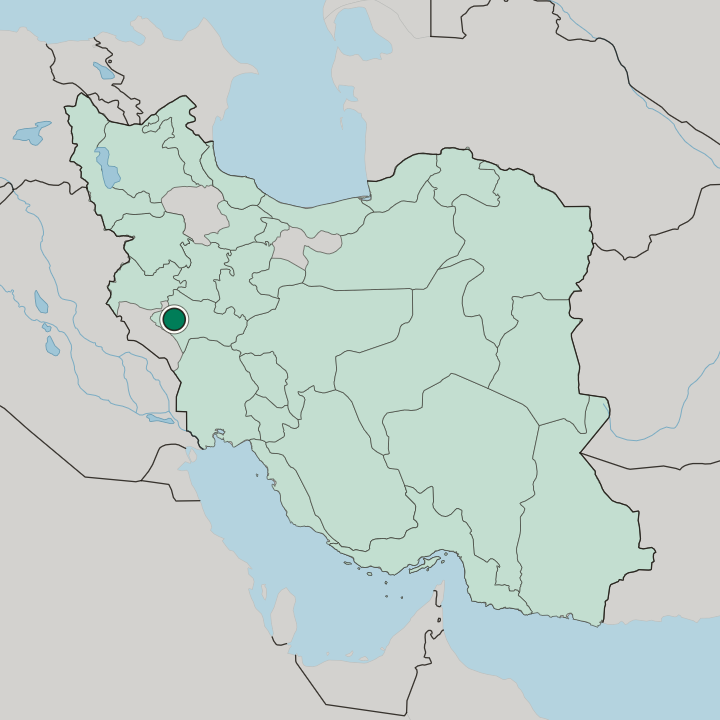 Map showing Kūhdasht — In Iran