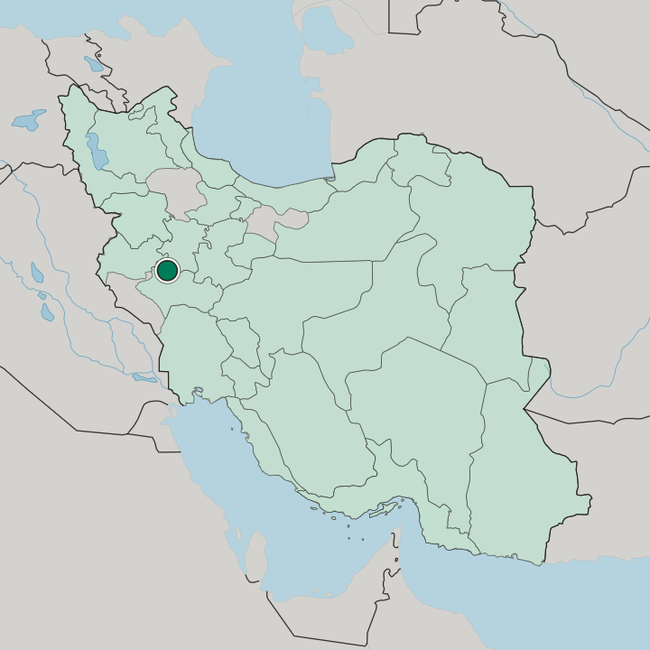 Map showing Nūrābād — In Iran