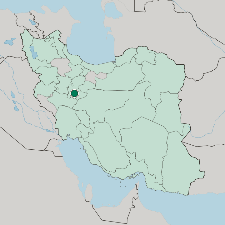 Map showing Arāk — In Iran