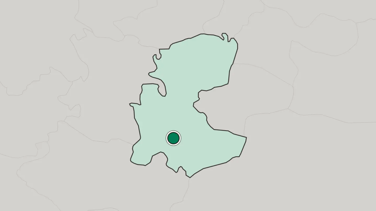 Map of Arāk in Iran