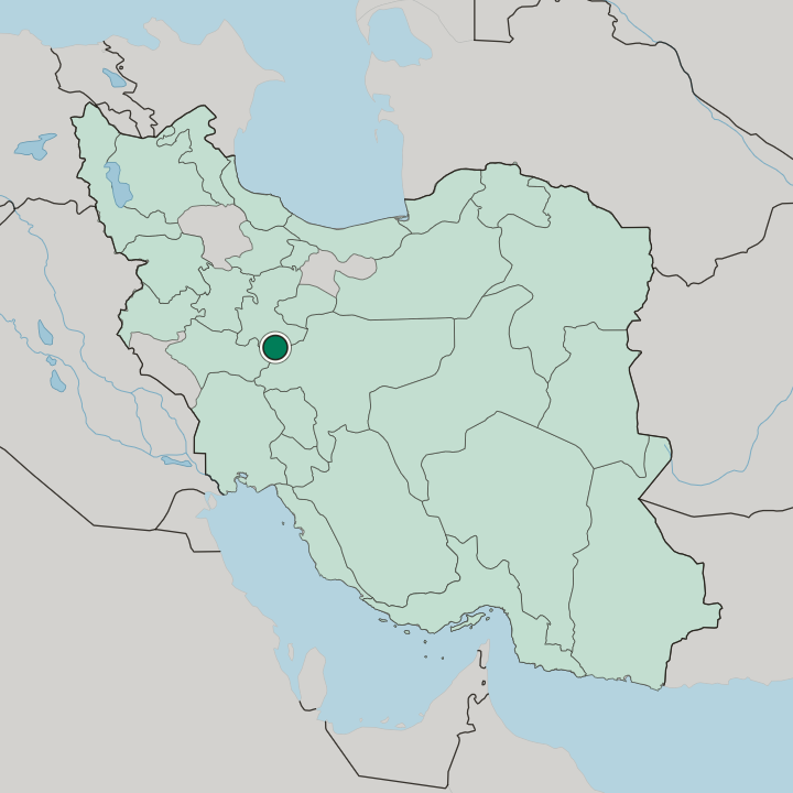 Map showing Khomeyn — In Iran