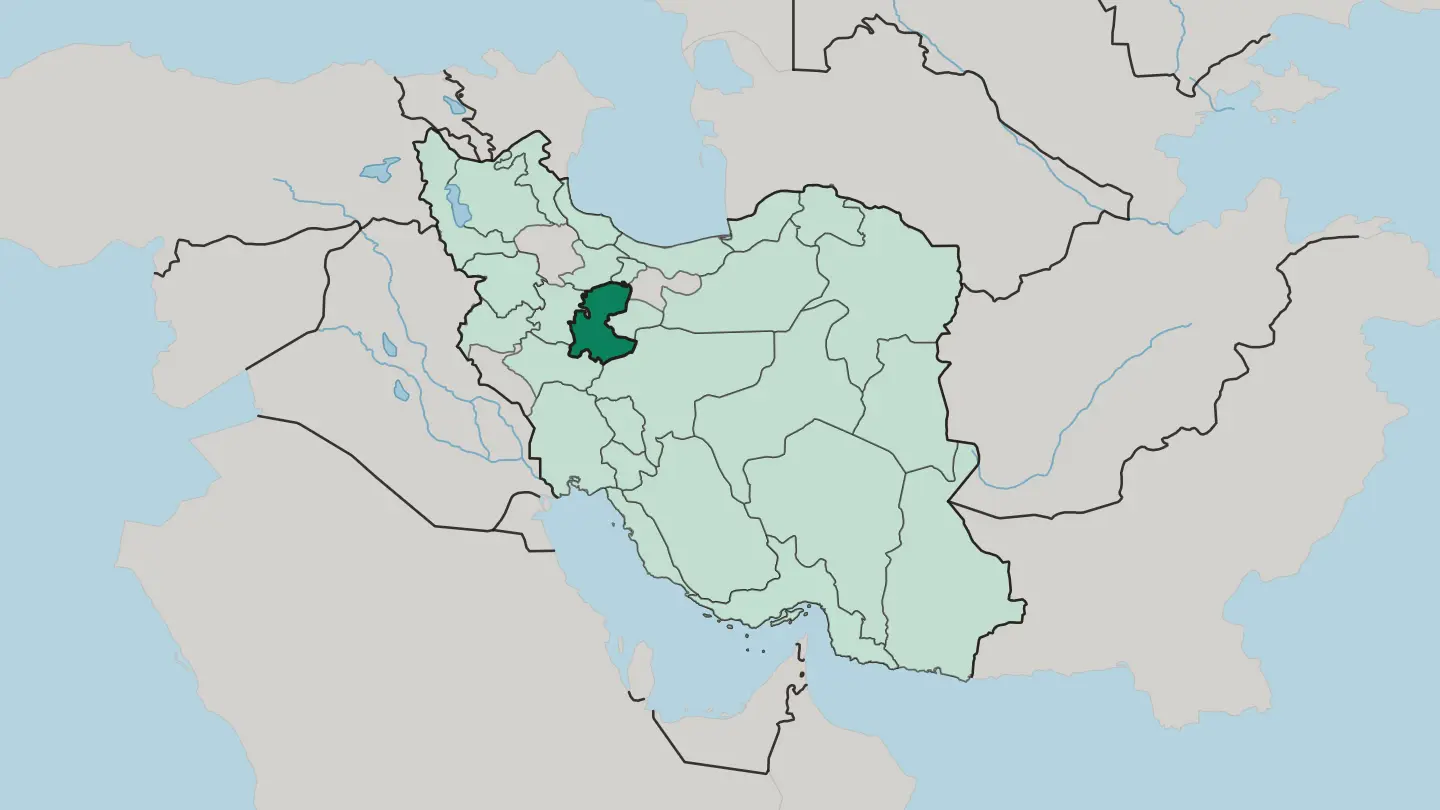 Map of Markazi Province in Iran