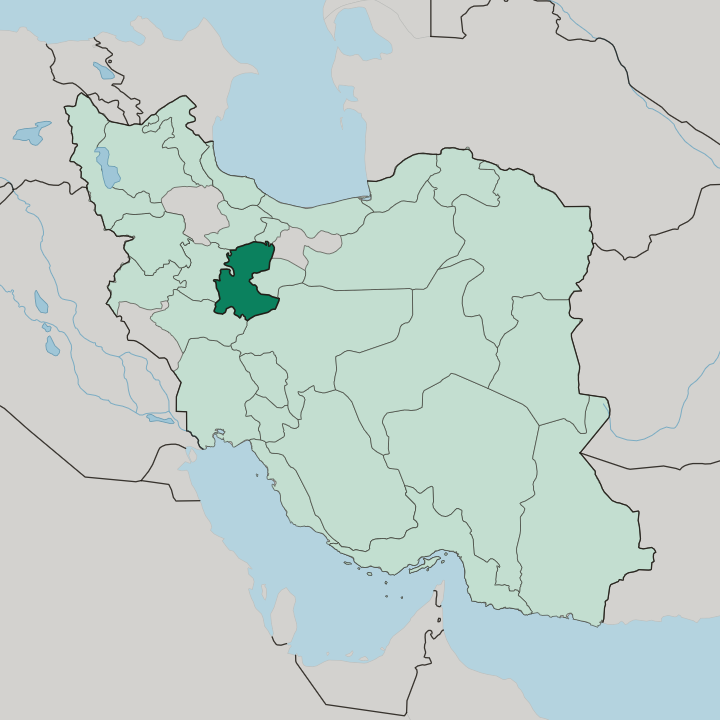 Map showing Markazi Province — In Iran