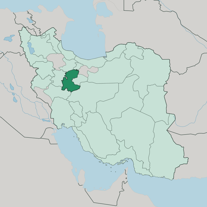 Map showing Markazi Province — In Iran