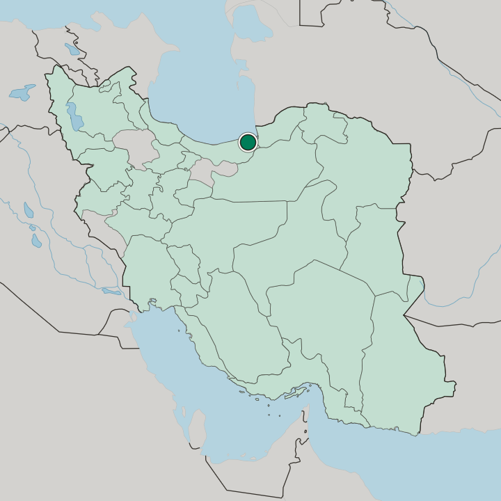 Map showing Behshahr — In Iran