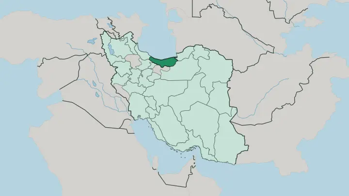 Map of Mazandaran Province in Iran