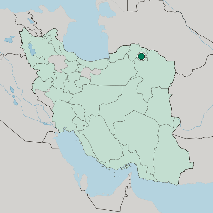 Map showing Esfarāyen — In Iran