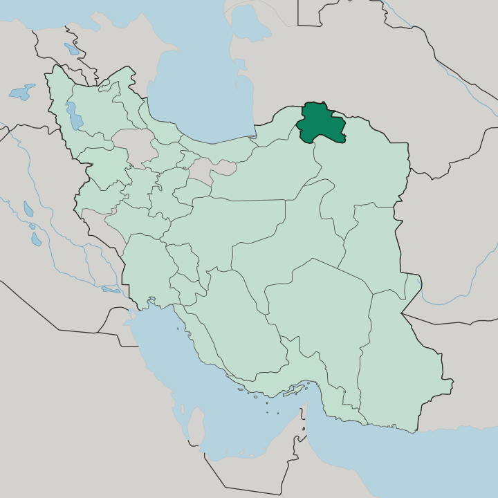 Map showing North Khorasan Province — In Iran