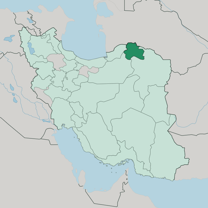Map showing North Khorasan Province — In Iran