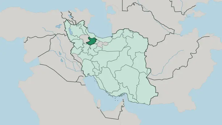 Map of Qazvin Province in Iran
