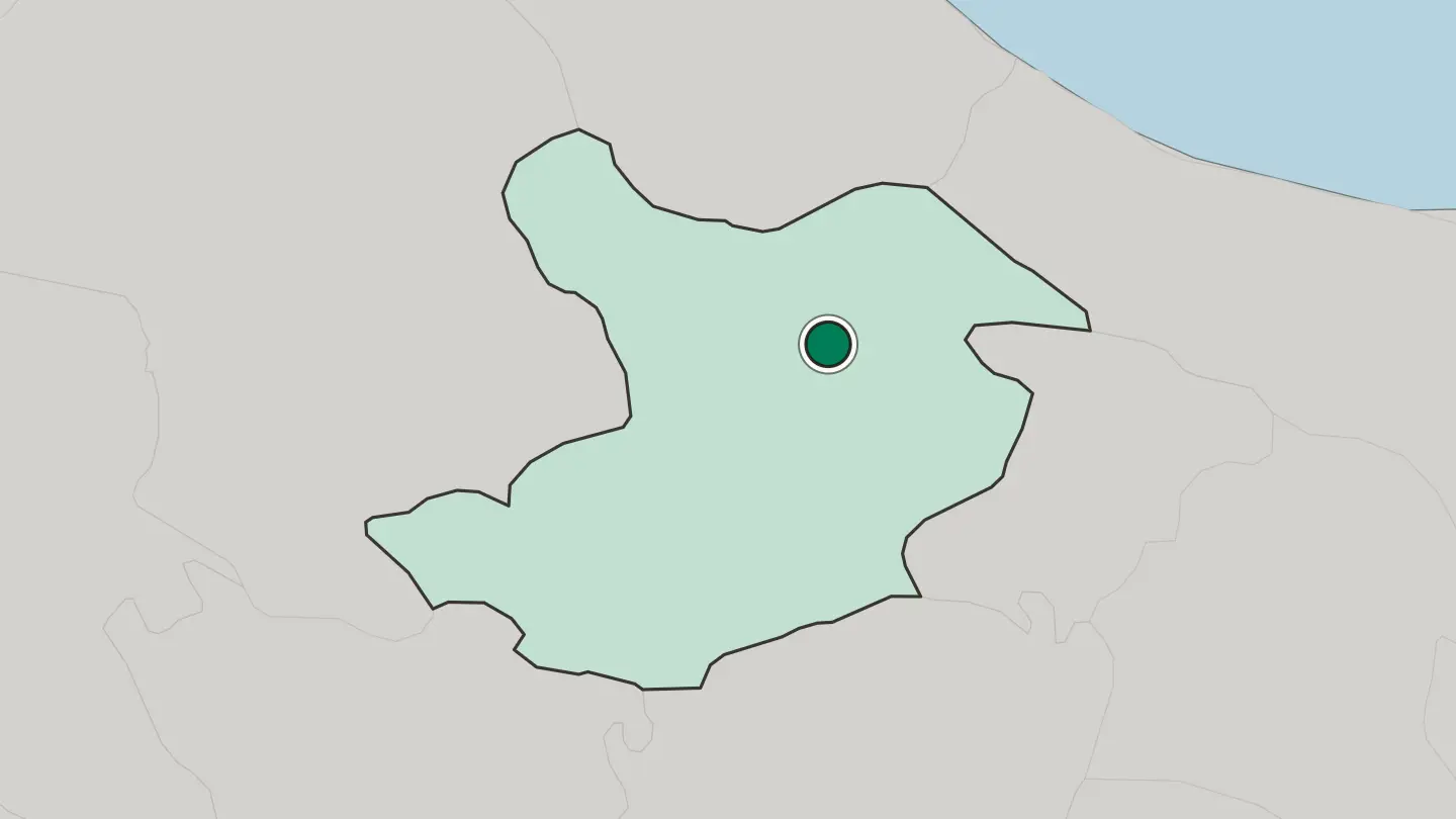Map of Qazvin in Iran