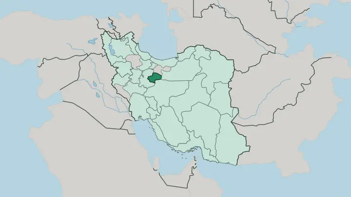 Map of Qom Province in Iran