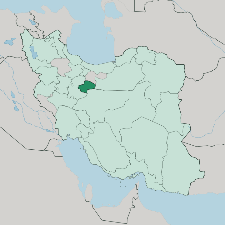 Map showing Qom Province — In Iran