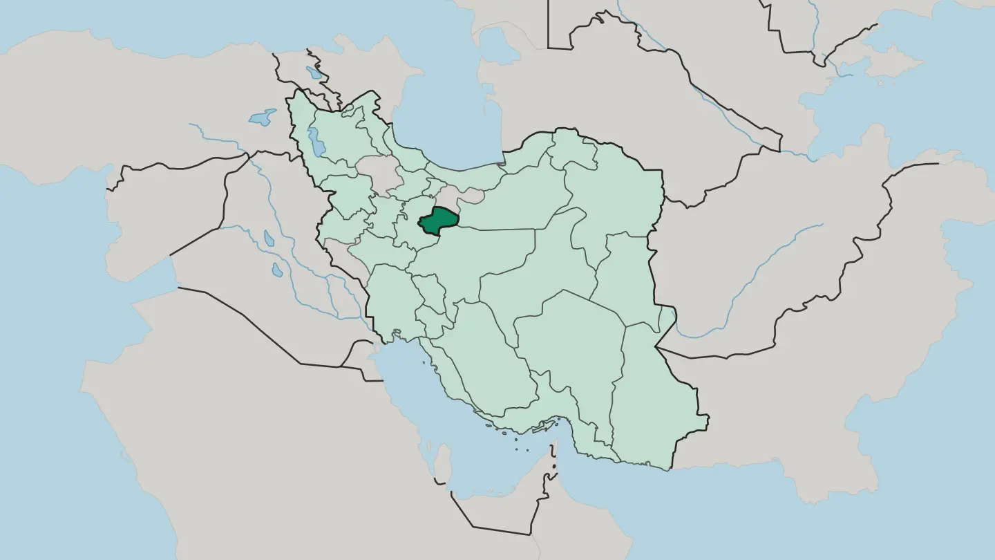 Map of Qom Province in Iran