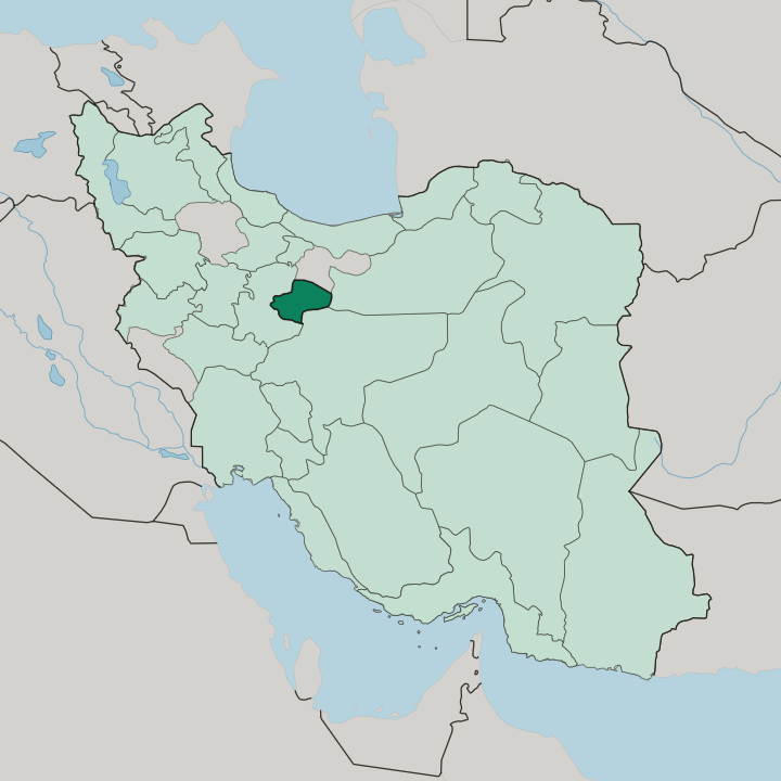 Map showing Qom Province — In Iran