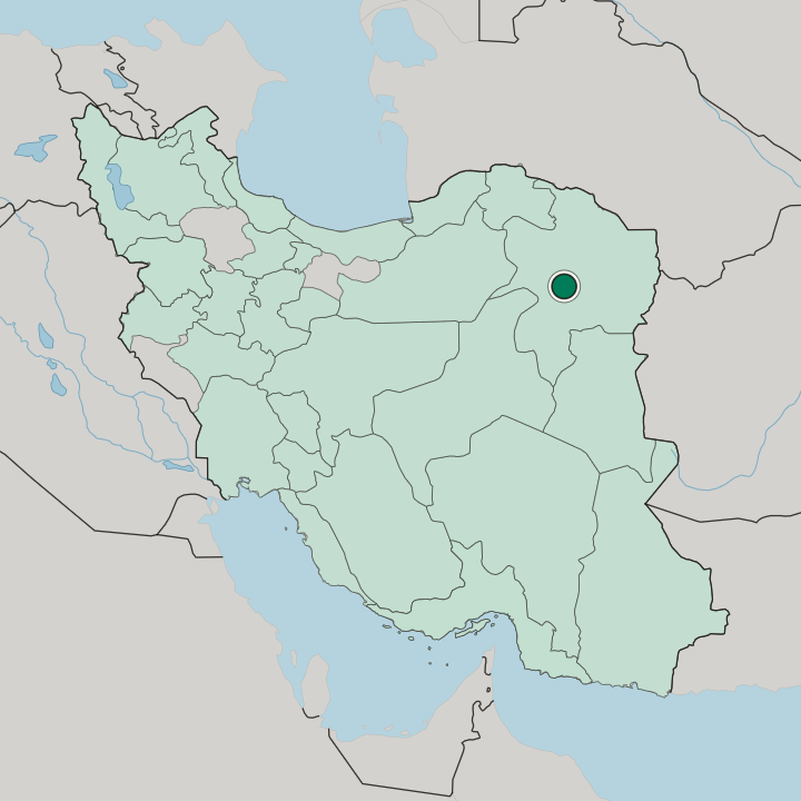 Map showing Kāshmar — In Iran