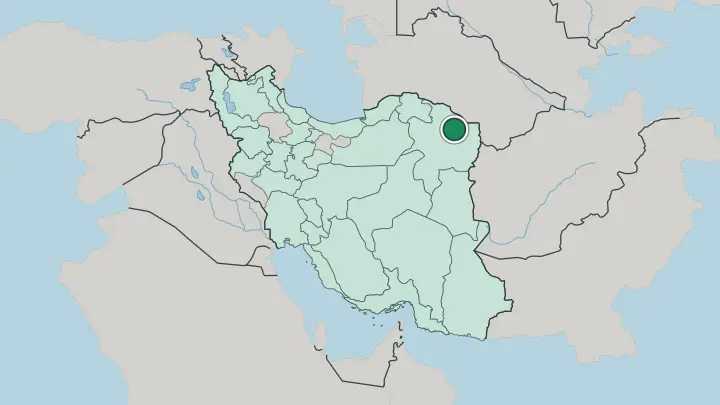 Map of Mashhad in Iran