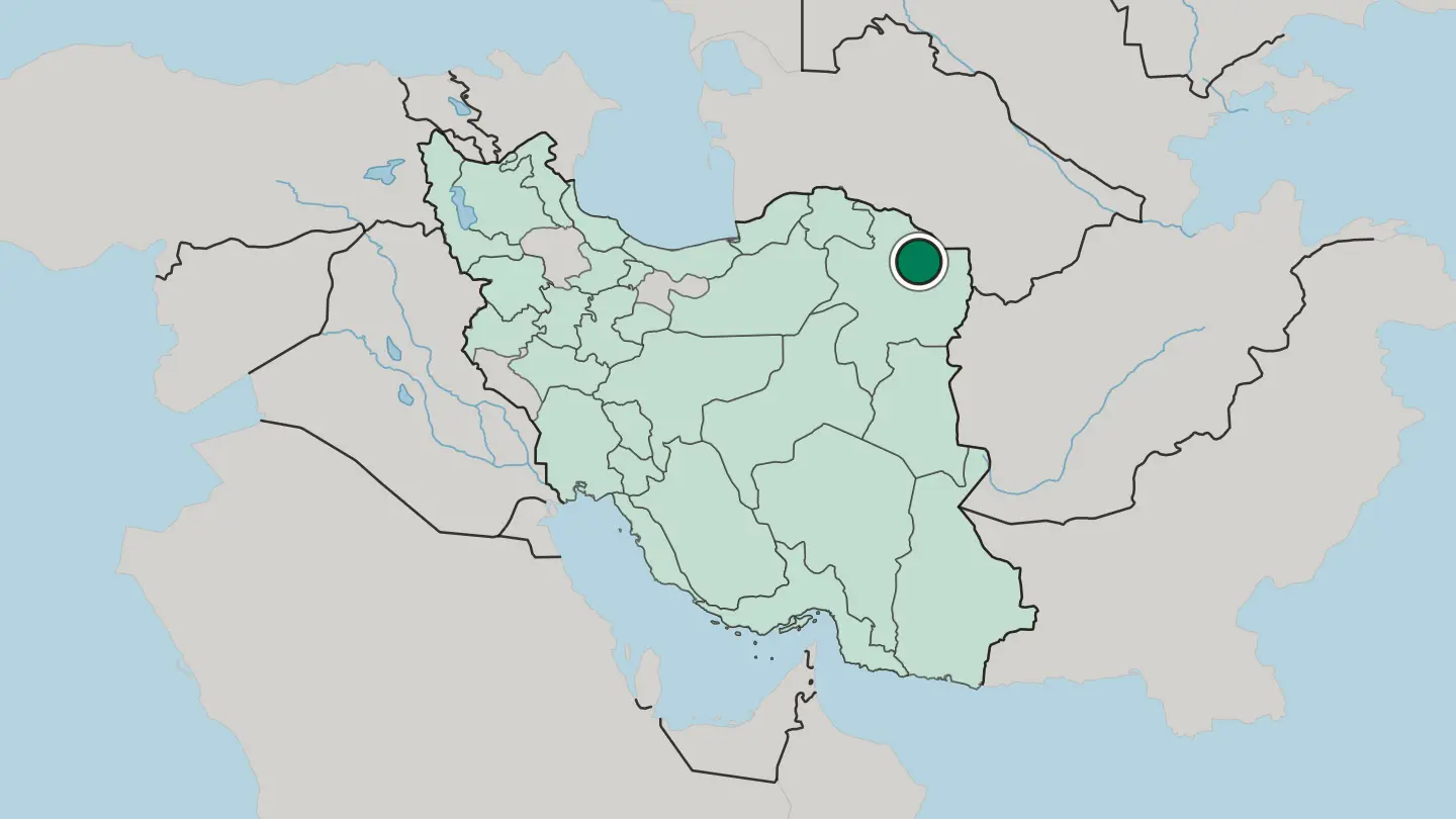 Map of Mashhad in Iran