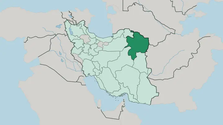 Map of Razavi Khorasan Province in Iran