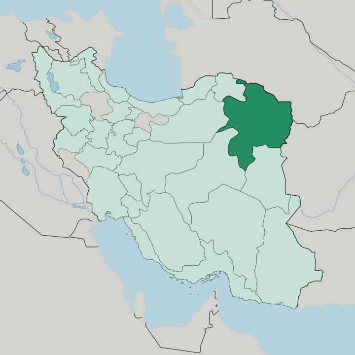 Map showing Razavi Khorasan Province — In Iran