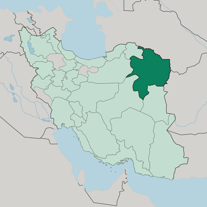 Map showing Razavi Khorasan Province — In Iran