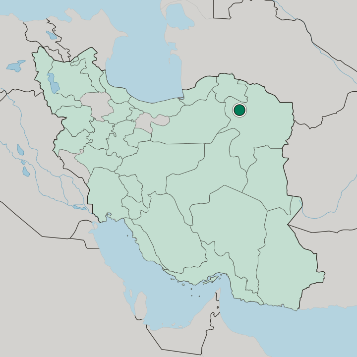 Map showing Sabzevar — In Iran